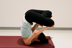 上を向いた蓮華座